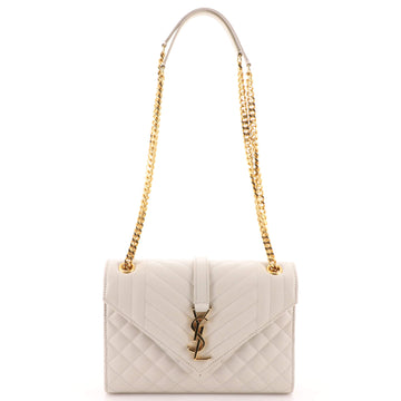 Saint Laurent Classic Monogram Envelope Satchel Mixed Matelasse Leather Medium