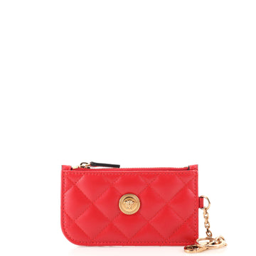 Versace Medusa Icon Key Ring and Card Holder Quilted Leather