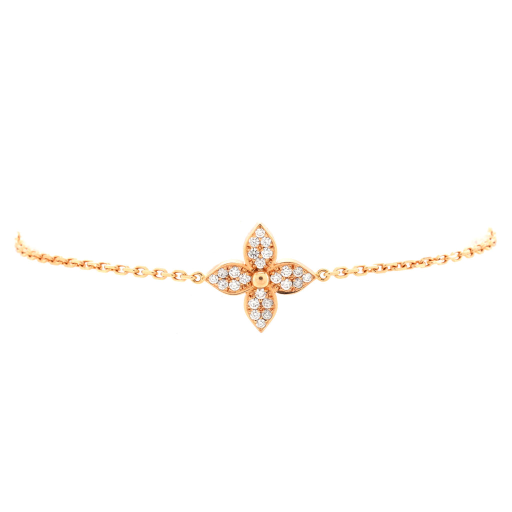 LOUIS VUITTON 18K Pink Gold Diamond Star Blossom Bracelet 1110122