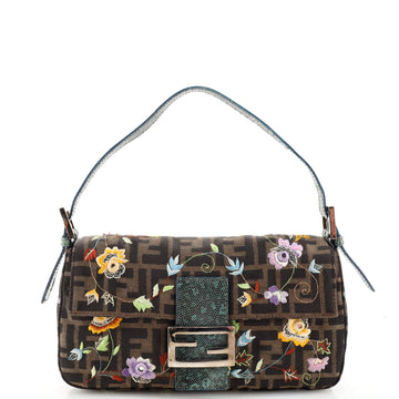 Fendi Baguette Bag Embroidered Zucca Canvas