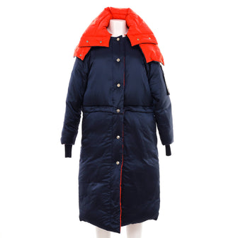 Versace Women's Reversible Adjustable Length Puffer Coat Quilted Polyamide with Down Blend