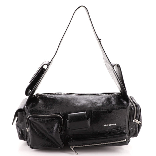Balenciaga Superbusy Multi-Pocket Sling Bag Leather Small Black