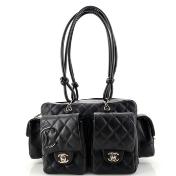 Chanel Cambon Multipocket Reporter Bag Quilted Lambskin Small