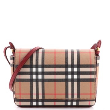 Burberry Hampshire Shoulder Bag Vintage Check Coated Canvas Small