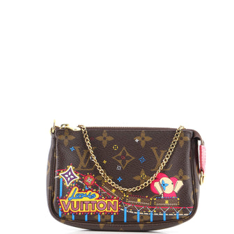 Louis Vuitton Pochette Accessoires Limited Edition Christmas Animation Monogram Canvas Mini