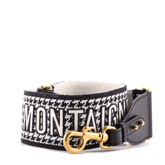Christian Dior Logo Shoulder Strap Embroidered Canvas