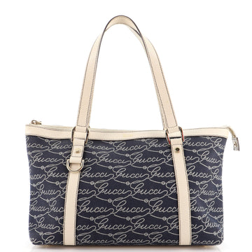 Gucci Abbey Zip Tote Printed Canvas Medium