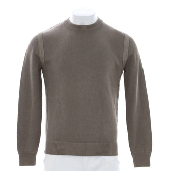 Louis Vuitton Men's Crew Neck Sweater Linen Blend with Suede