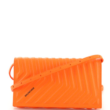 Balenciaga Car Hybrid Wallet with Strap Leather