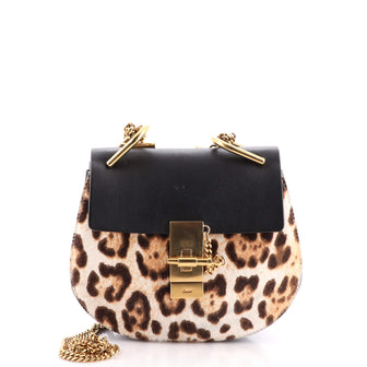 Chloe Drew Crossbody Bag Calf Hair and Leather Mini