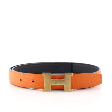Hermes Constance Martelee H Reversible Belt Leather with Hammered Hardware Thin