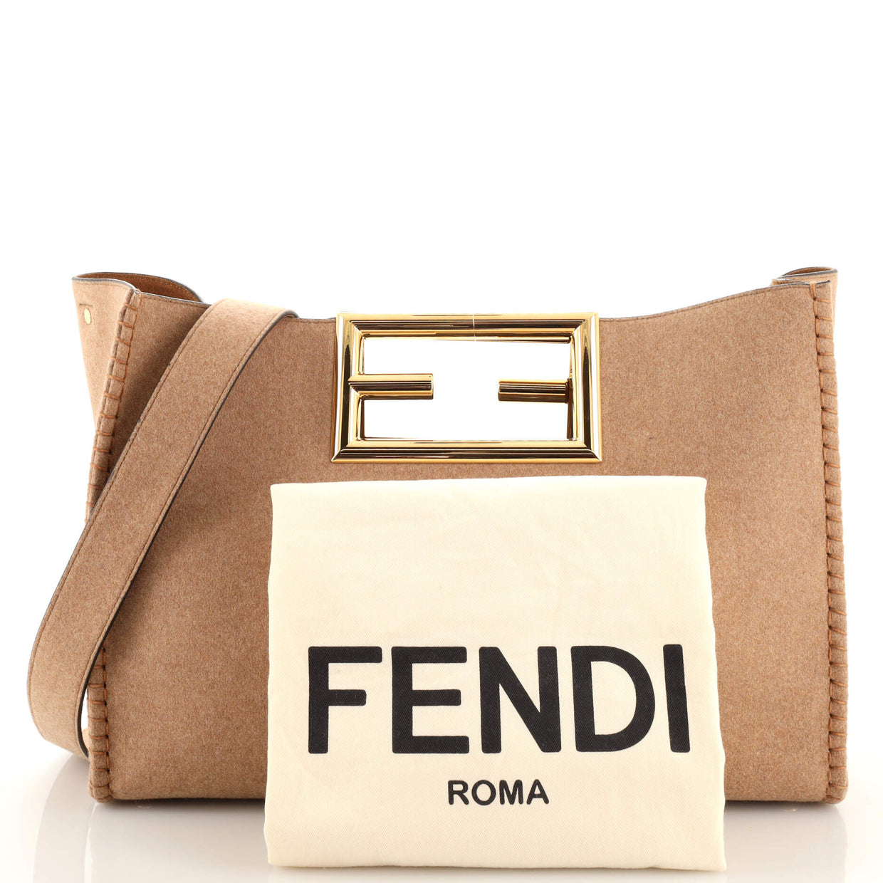 Fendi Way Tote Felt Medium Brown 192969198