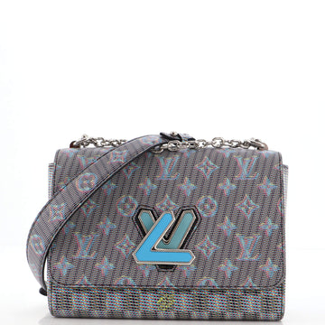 Louis Vuitton Twist Handbag Damier Monogram LV Pop Canvas MM