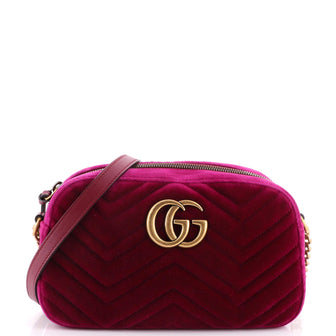 Gucci GG Marmont Shoulder Bag Matelasse Velvet Small