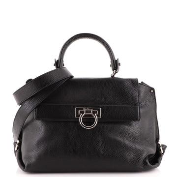 Salvatore Ferragamo Sofia Satchel Pebbled Leather Medium