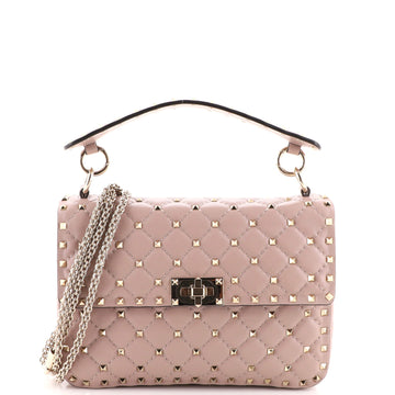 Valentino Garavani Rockstud Spike Flap Bag Quilted Leather Medium
