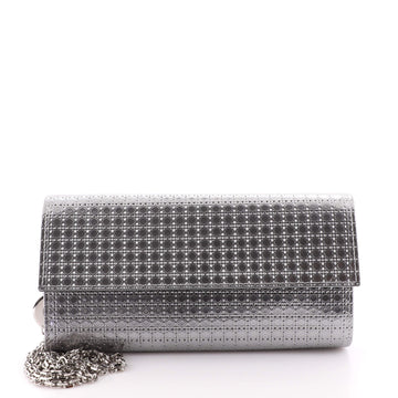 Christian Dior Lady Dior Croisiere Chain Wallet Micro Cannage Metallic Calfskin