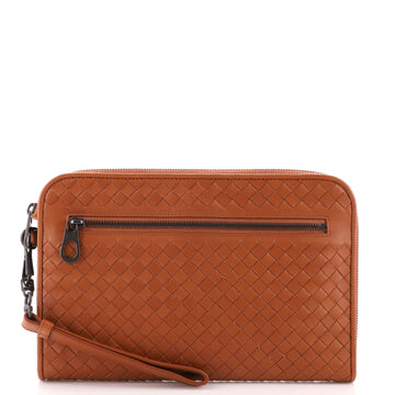Bottega Veneta Front Zip Portfolio Pouch Intrecciato Nappa Medium