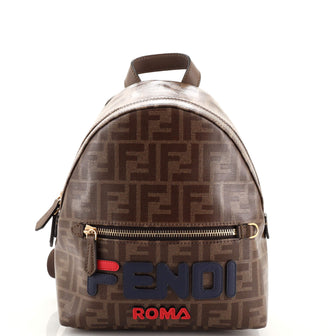 Fendi Mania Logo Backpack Zucca Coated Canvas Mini