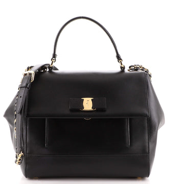 Salvatore Ferragamo Carrie Vara Shoulder Bag Leather Medium