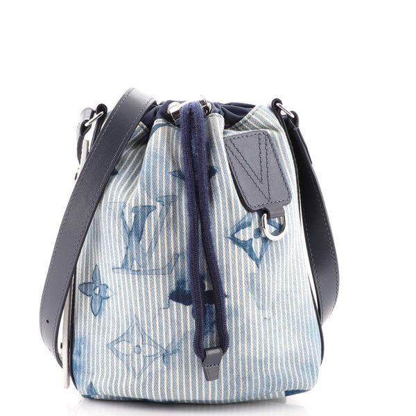Blue Louis Vuitton Sac Marin BB Bucket Bag