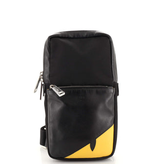 Fendi Monster Sling Bag Nylon and Leather Medium