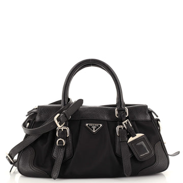 Prada Convertible Belted Satchel Tessuto and Saffiano Leather Medium