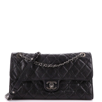 Chanel CC Crave Flap Bag Quilted Glazed Caviar Jumbo
