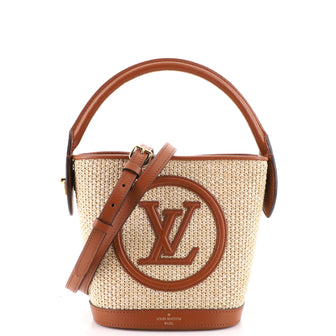 Louis Vuitton Petit Bucket Bag NM Raffia with Leather