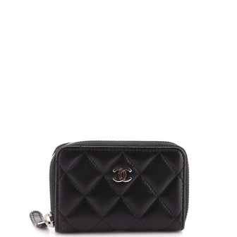 Chanel CC Zip Coin Purse Quilted Lambskin Small
