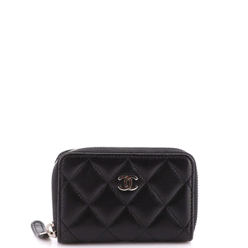 Chanel CC Zip Coin Purse Quilted Lambskin Small