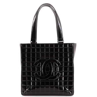Chanel Chocolate Bar CC Tote Quilted Patent North South