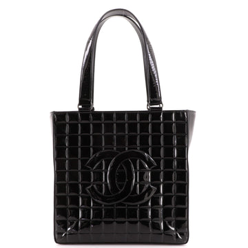 Chanel Chocolate Bar CC Tote Quilted Patent North South