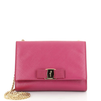 Salvatore Ferragamo Ginny Crossbody Bag Saffiano Leather Small