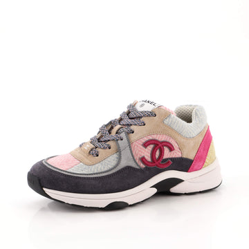 Chanel Women's CC Low-Top Sneakers Suede and Fabric