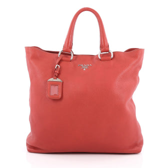 Prada Convertible Tote Vitello Daino Large Red
