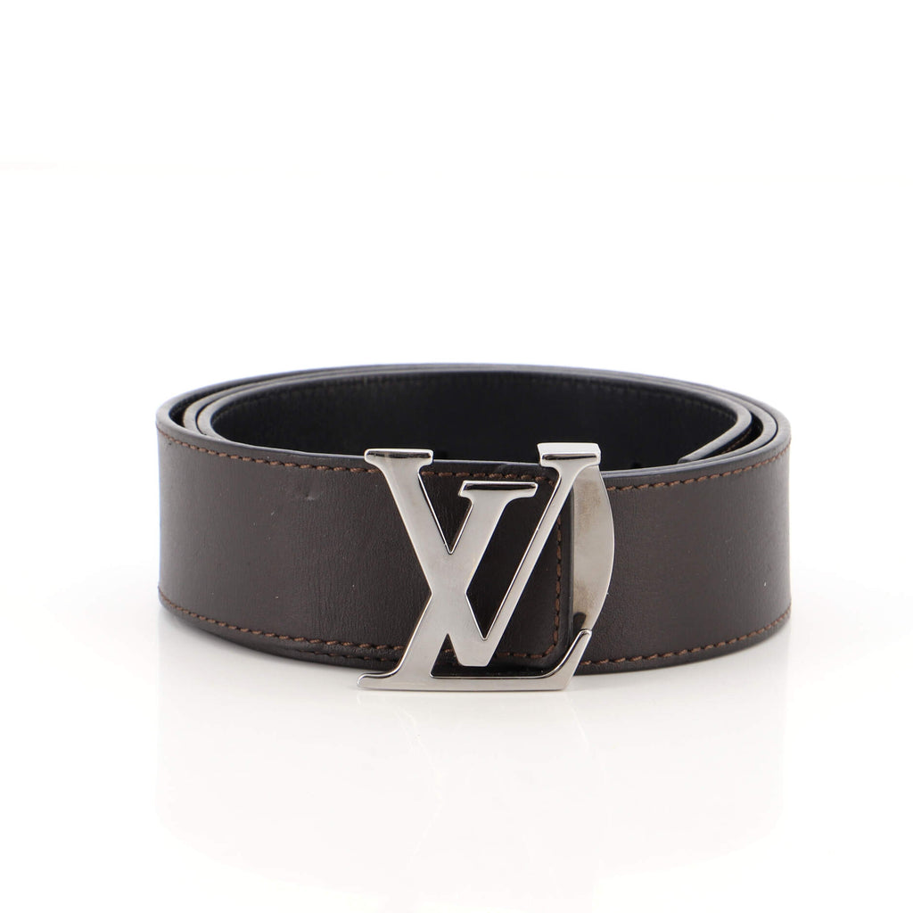 Louis Vuitton LV Initiales Reversible Belt Monogram Eclipse Taiga 40MM White  in Taiga LeatherCanvas with Silvertone  US