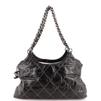Chanel Double Stitch Zip Tote Stitched Glazed Calfskin Medium