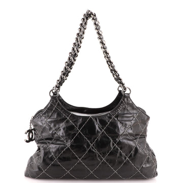 Chanel Double Stitch Zip Tote Stitched Glazed Calfskin Medium