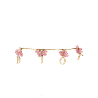 Christian Dior Logo Charm with Ball Bracelet Metal with Beads