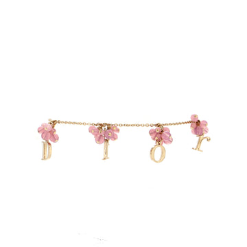 Christian Dior Logo Charm with Ball Bracelet Metal with Beads