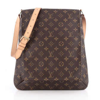 Louis Vuitton Musette Salsa Handbag Monogram Canvas GM Brown 1933401