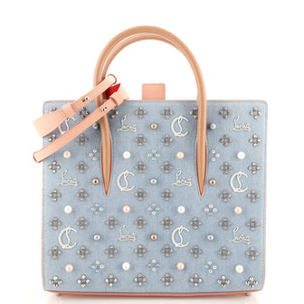 Christian Louboutin Paloma Tote Embellished Denim Medium