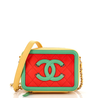 Chanel Filigree Vanity Clutch with Chain Quilted Caviar Mini