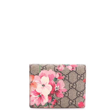 Gucci Flap Card Case Blooms Print GG Coated Canvas