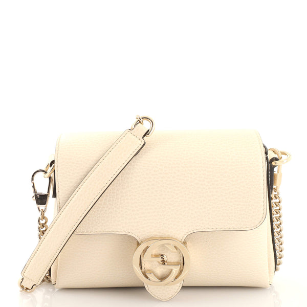 Gucci Interlocking Chain Crossbody Bag (Outlet) Leather Small Neutral  2257841