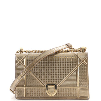 Christian Dior Diorama Flap Bag Cannage Embossed Calfskin Medium