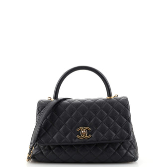 Chanel Coco Top Handle Bag Quilted Caviar Small