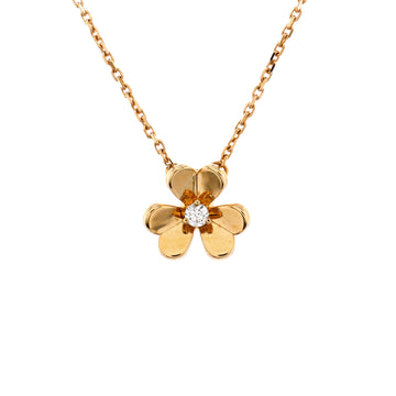 Van Cleef & Arpels Frivole Pendant Necklace 18K Yellow Gold and Diamond Mini