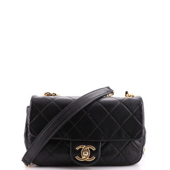 Chanel Crystal Pearls Flap Bag Quilted Calfskin Small